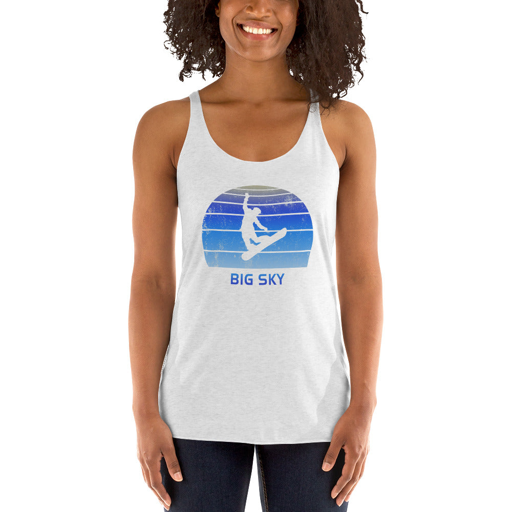 Retro Big Sky Montana Snowboarding Fan Women's Racerback Tank Top