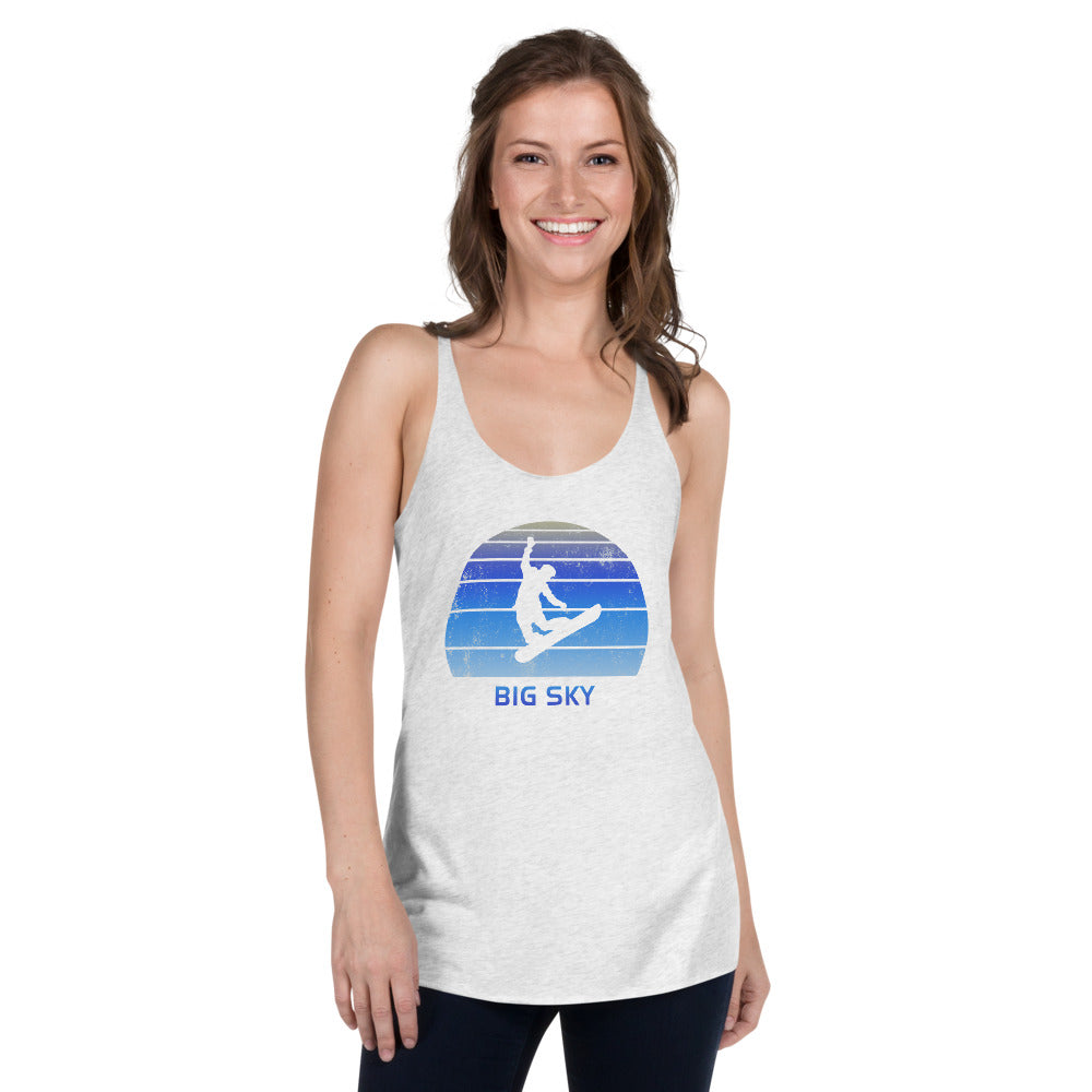 Retro Big Sky Montana Snowboarding Fan Women's Racerback Tank Top