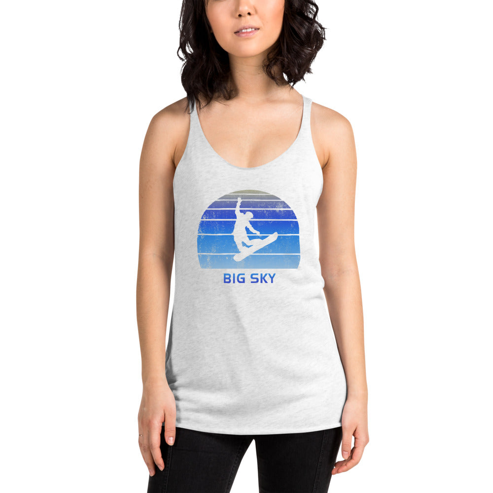 Retro Big Sky Montana Snowboarding Fan Women's Racerback Tank Top