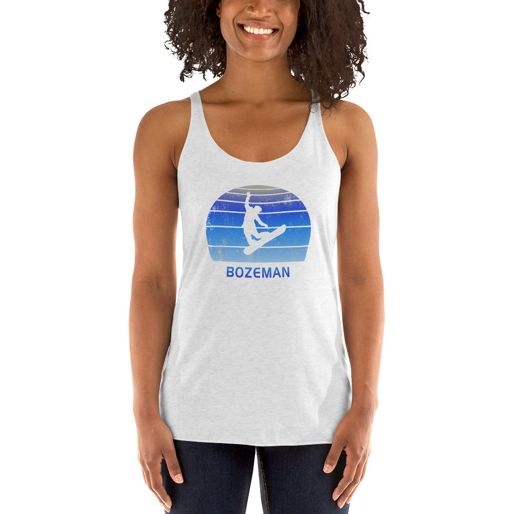 Retro Bozeman Montana Snowboarding Fan Women's Racerback Tank Top