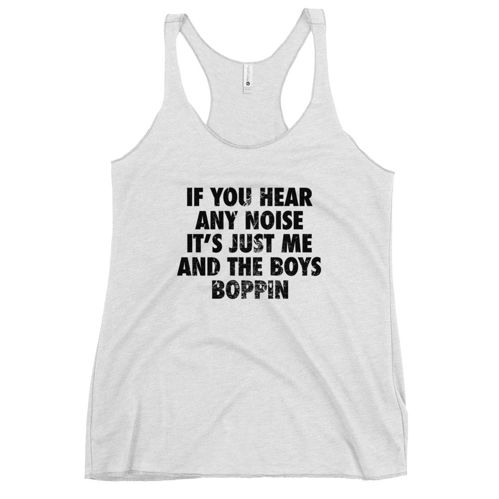 New York Baseball Fan Funny NY Boys Boppin Quote Women's Racerback Tank Top