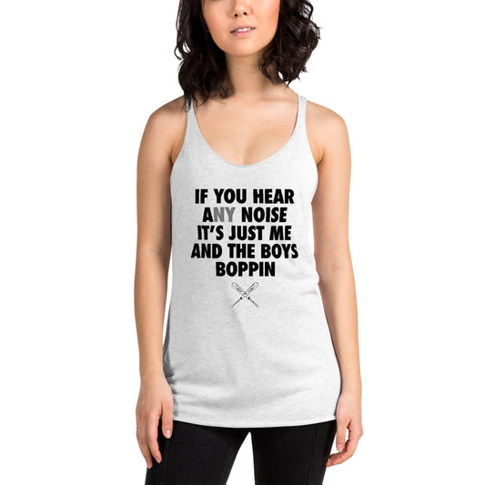 New York Baseball Fan Funny Boys Boppin Quote NY Women's Racerback Tank Top