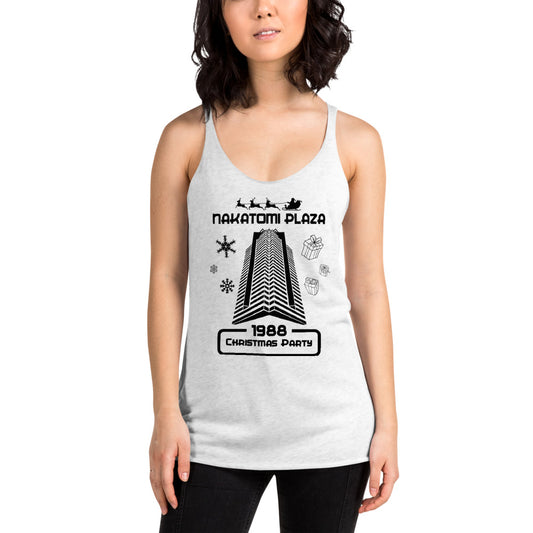 Funny Nakatomi Plaza Christmas Party Parody Joke Women's Racerback Tank Top