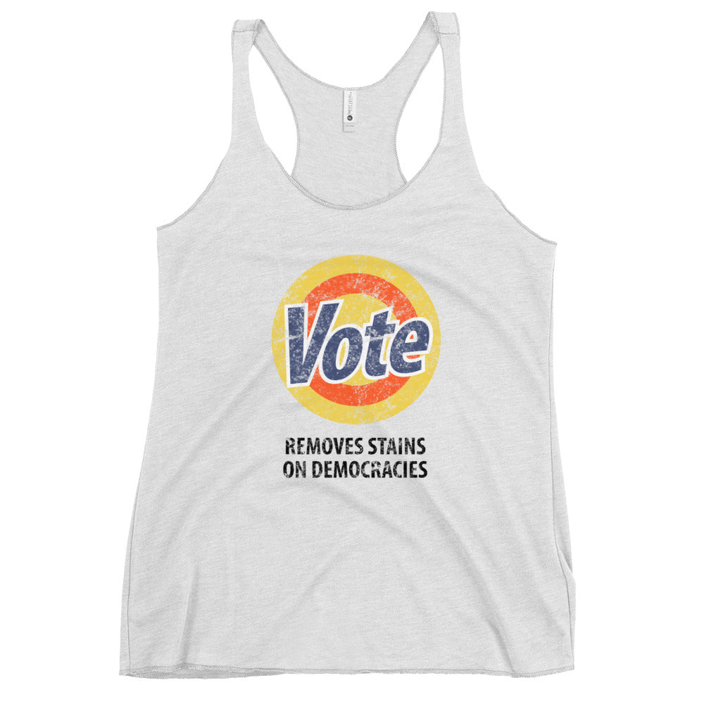 Vote Parody Political Democrats Funny Joke Anti Trump Women's Racerback Tank Top