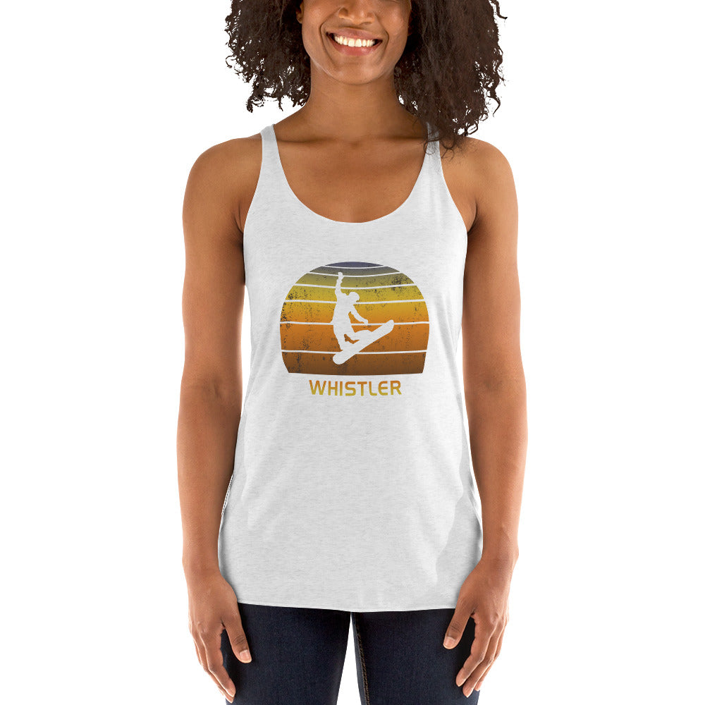 Retro Whistler Canada Snowboarding Fan Women's Racerback Tank Top