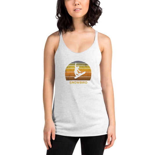 Retro Snowbird Utah Snowboarding Fan Women's Racerback Tank Top