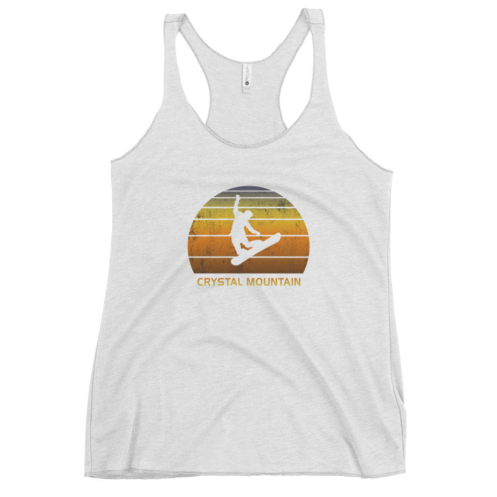 Retro Crystal Mountain Snowboarding Fan Women's Racerback Tank Top