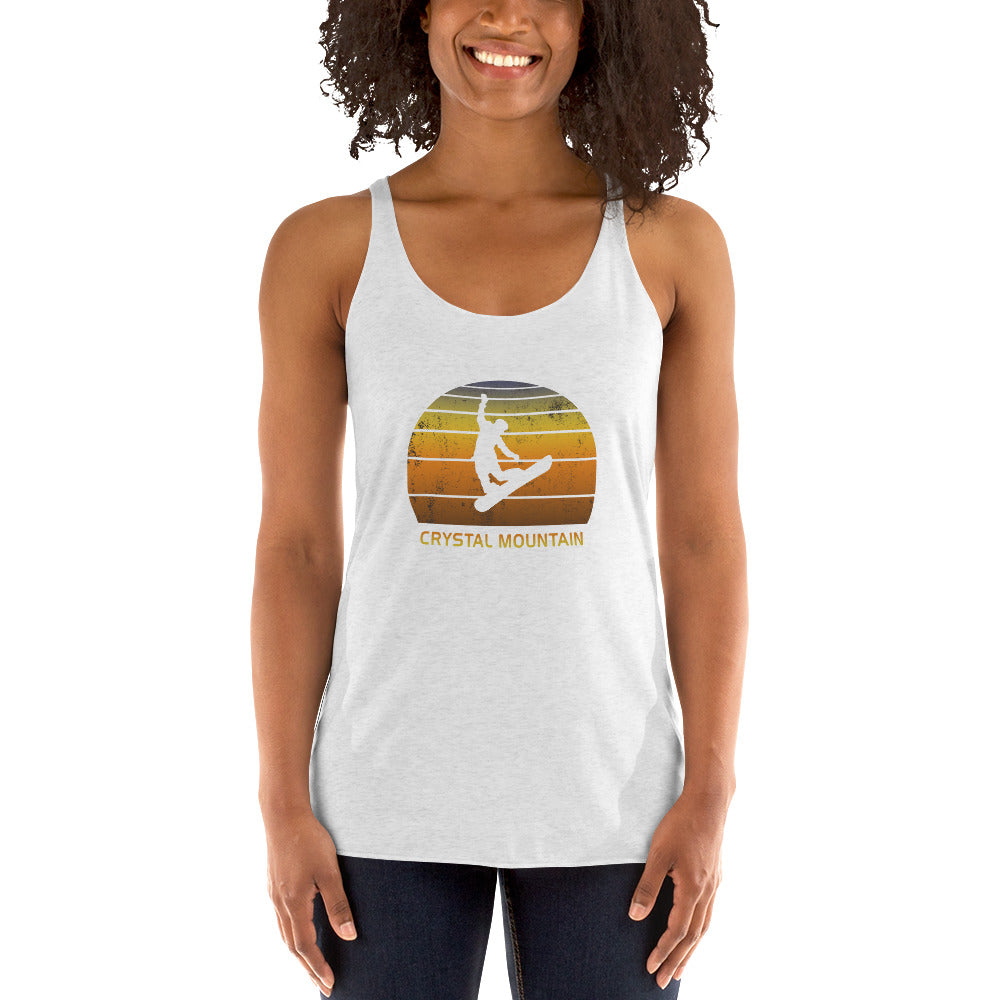 Retro Crystal Mountain Snowboarding Fan Women's Racerback Tank Top