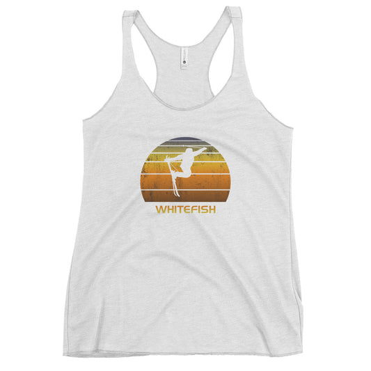 Cool Retro Whitefish Montana Skiing Ski Fan Women's Racerback Tank Top