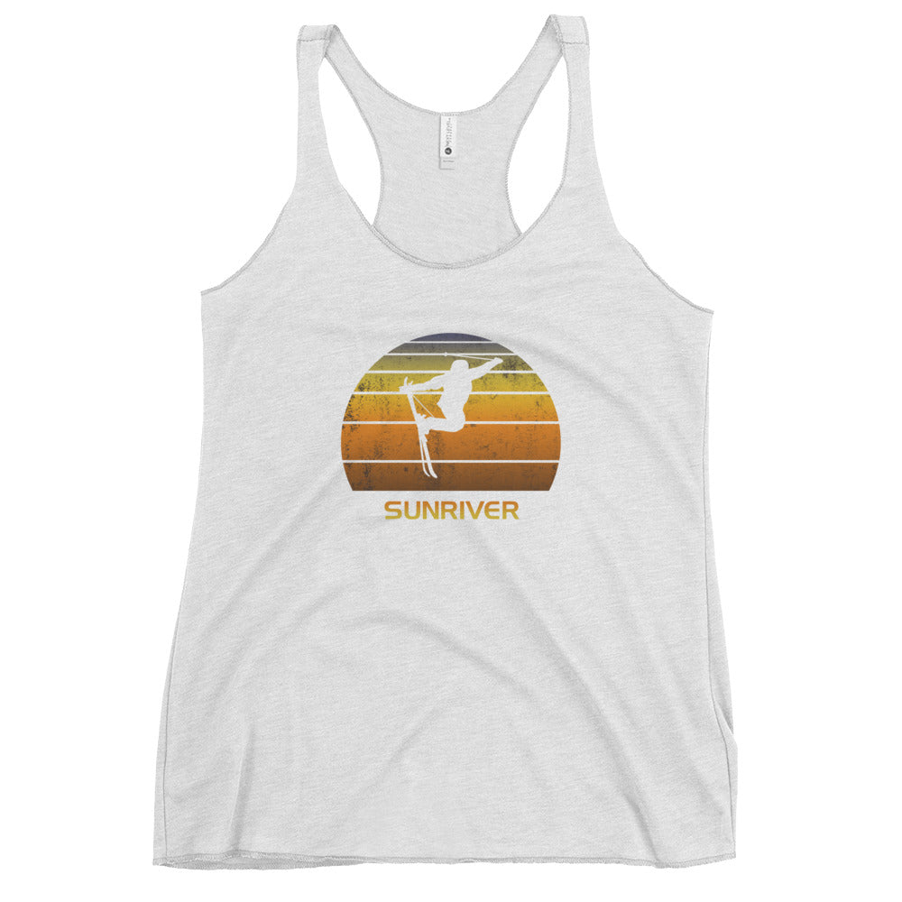 Cool Retro Sunriver Skiing Ski Fan Women's Racerback Tank Top