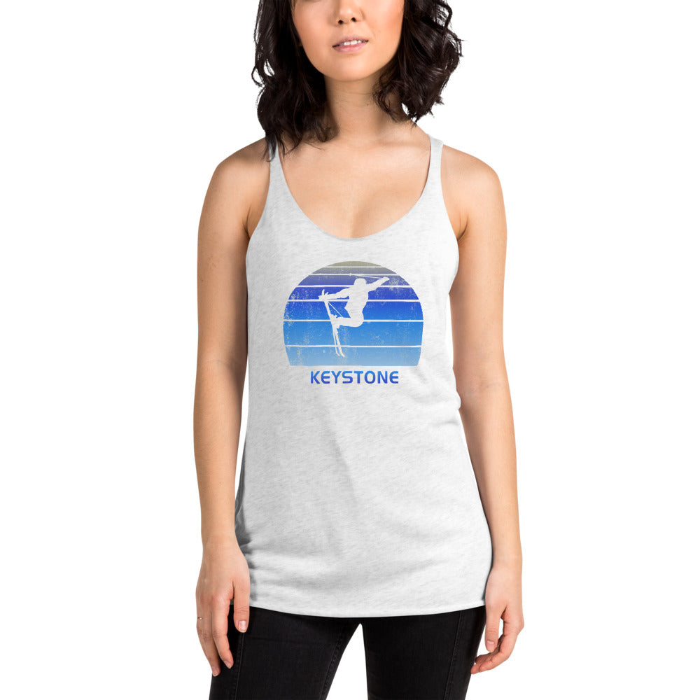 Retro Keystone Colorado Snowboarding Fan Women's Racerback Tank Top