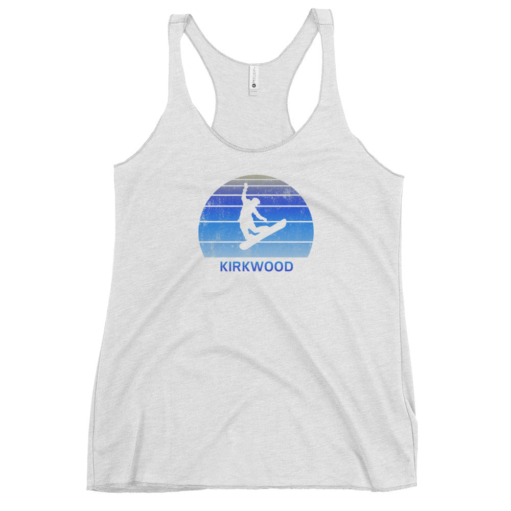 Retro Kirkwood California Snowboarding Fan Women's Racerback Tank Top