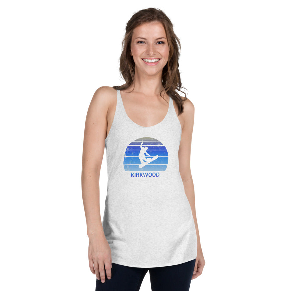 Retro Kirkwood California Snowboarding Fan Women's Racerback Tank Top