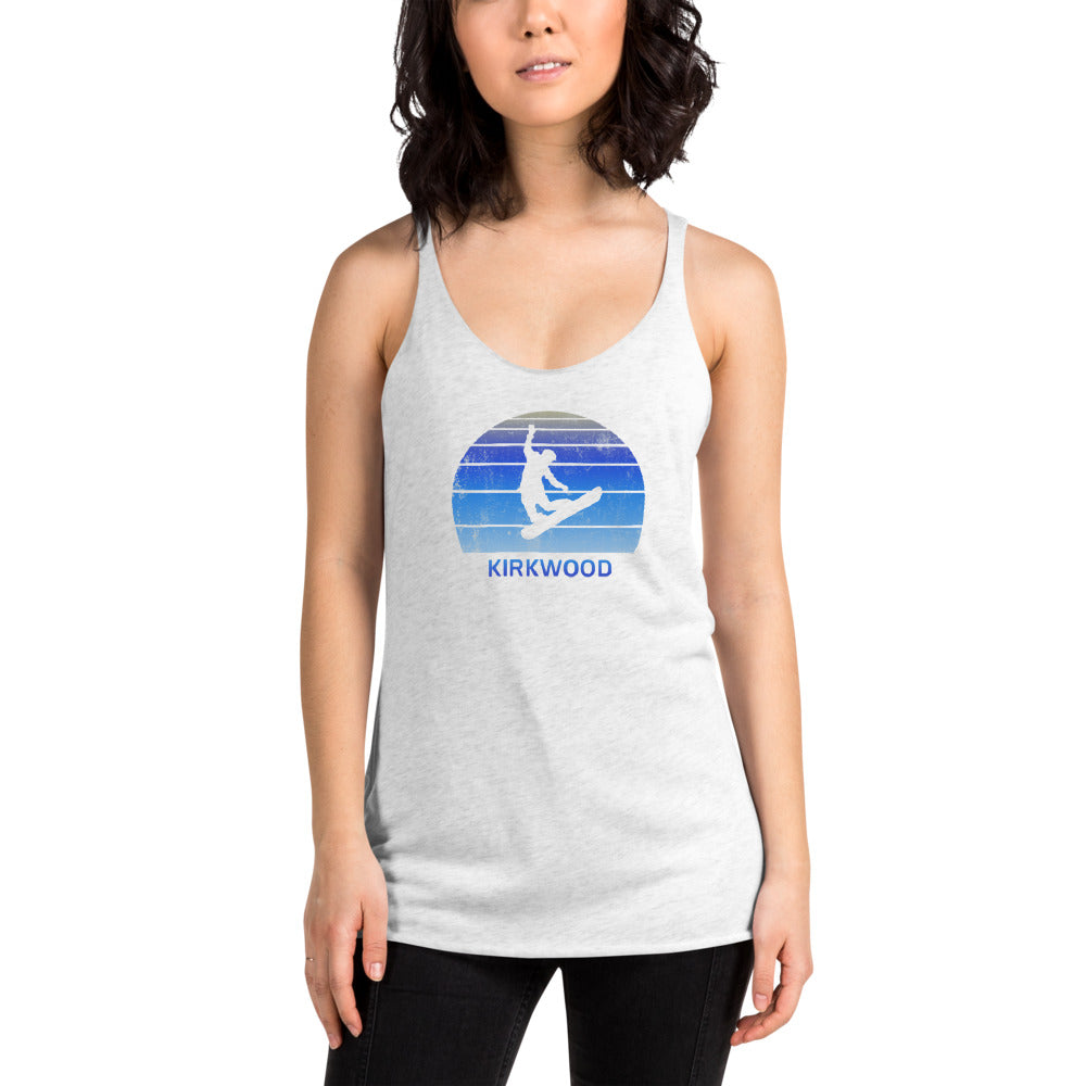 Retro Kirkwood California Snowboarding Fan Women's Racerback Tank Top