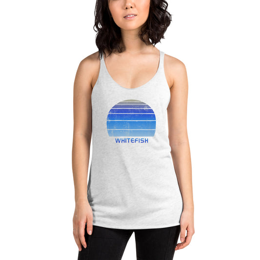 Retro Whitefish Montana Ski Skiing Fan Women's Racerback Tank Top
