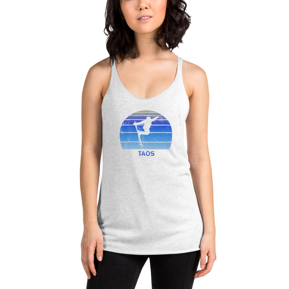 Retro Taos New Mexico Skiing Fan Women's Racerback Tank Top