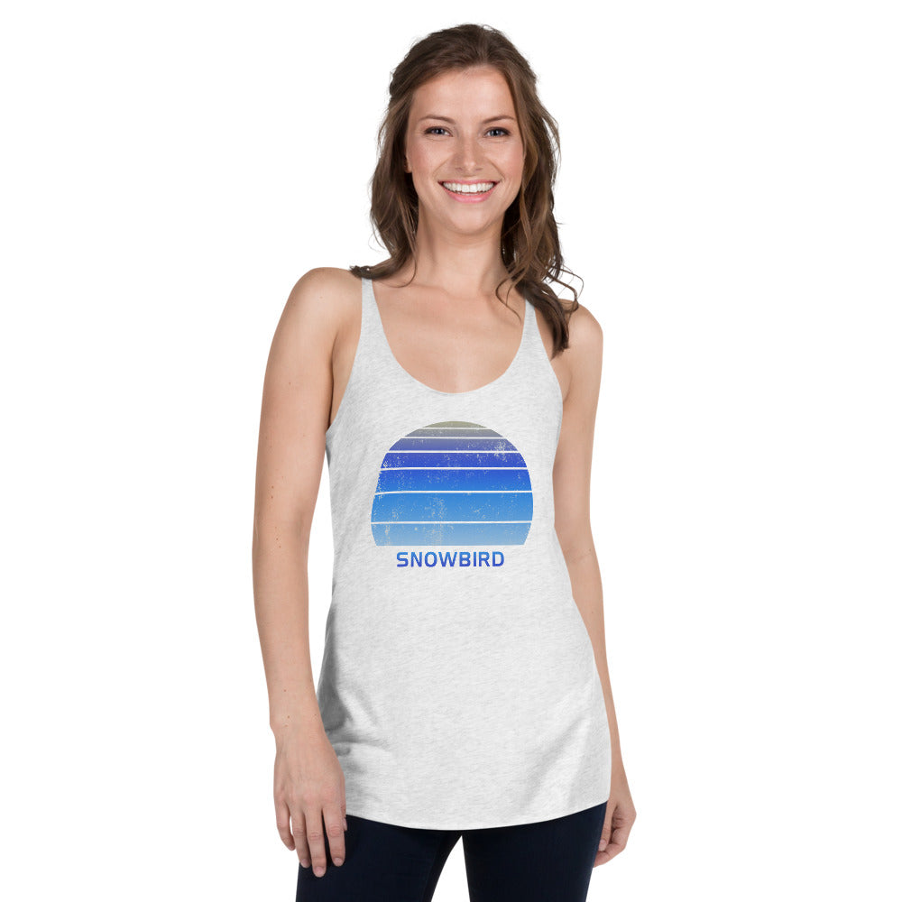 Retro Snowbird Utah Ski Skiing Fan Women's Racerback Tank Top