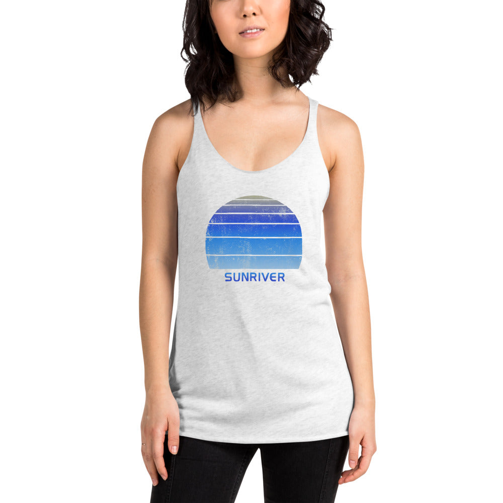 Retro Sunriver Oregon Ski Skiing Fan Women's Racerback Tank Top