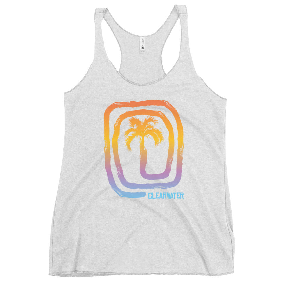 Cool Clearwater Florida Palm Tree Souvenir Vacation Women's Racerback Tank Top