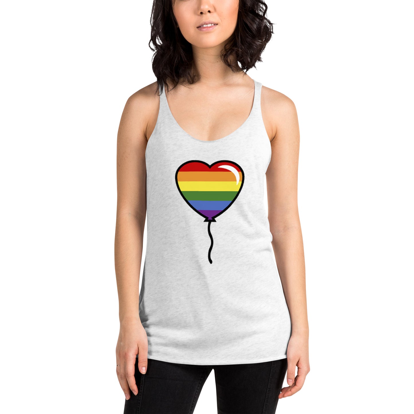 Gay Pride Lesbian LGBTQ Rainbow Artistic Women's Racerback Tank Top