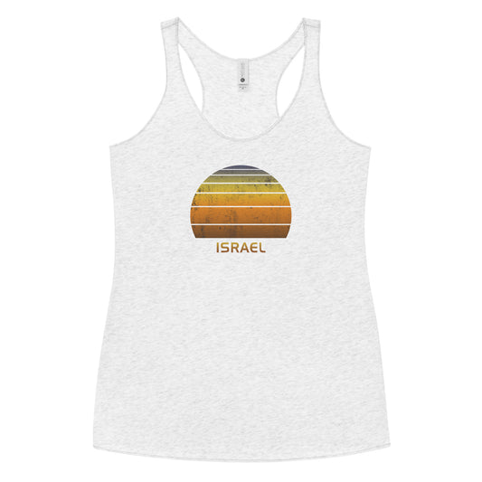 Retro Israel Women's Racerback Tank Top Vacation Souvenir Sunset Vintage