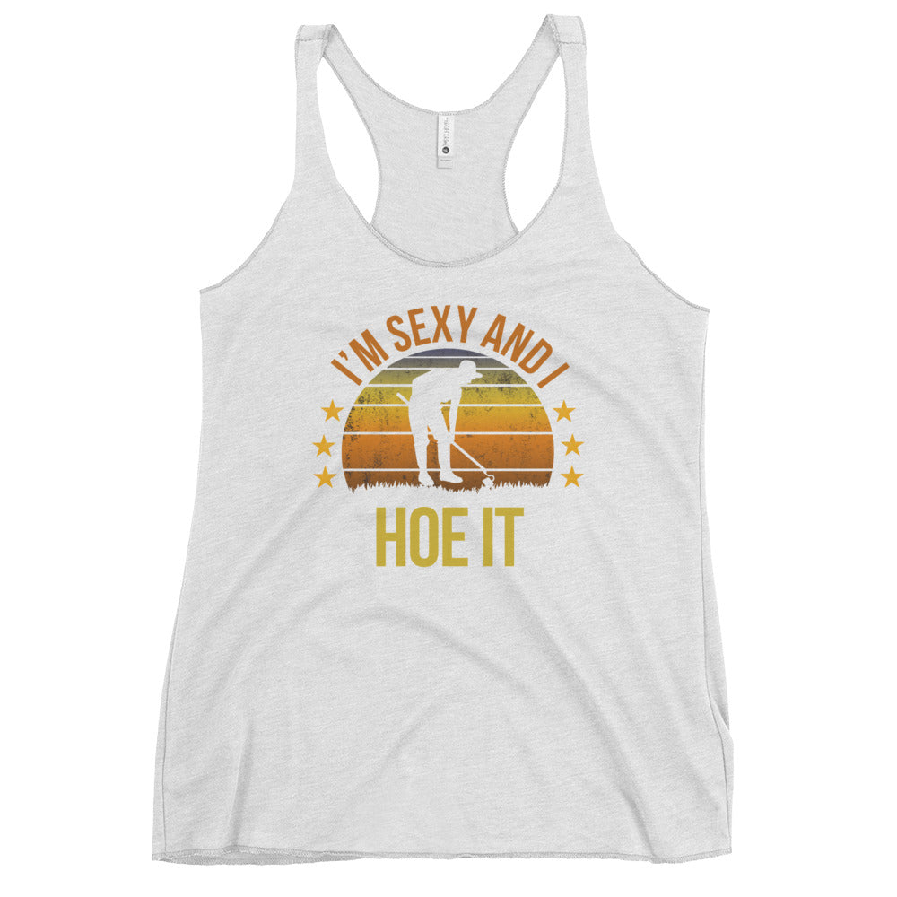 Funny Gardening Fan Gardener Quote Joke Sarcastic Women's Racerback Tank Top