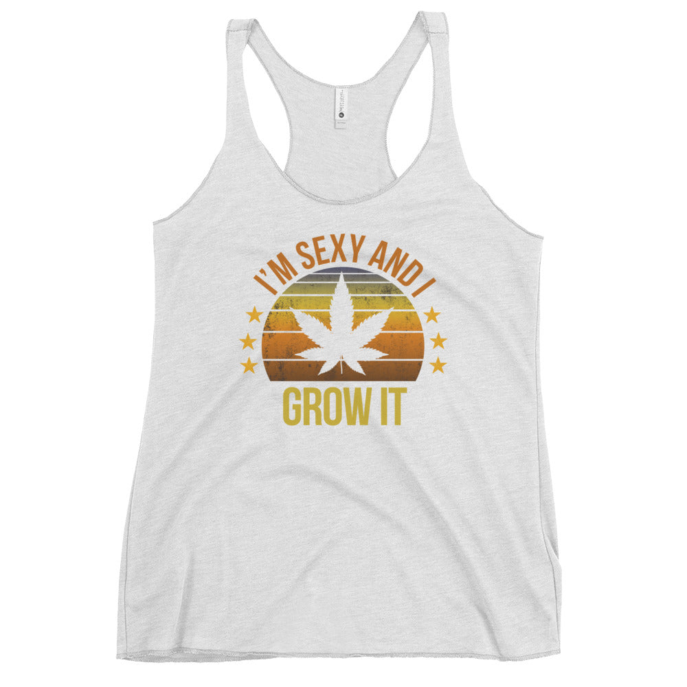 Funny Marijuana Cannabis Weed Fan 420 Joke Women's Racerback Tank Top