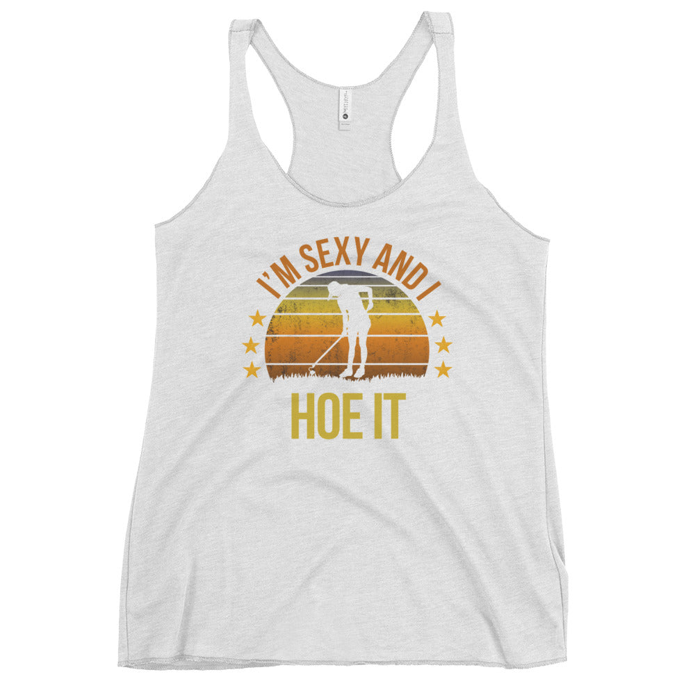 Funny Gardening Fan Gardener Quote Joke Sarcastic Women's Racerback Tank Top