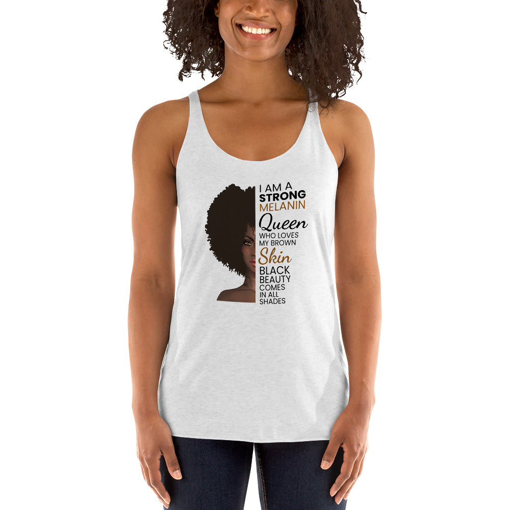 African American Women Pride Black Quote Women's Racerback Tank Top