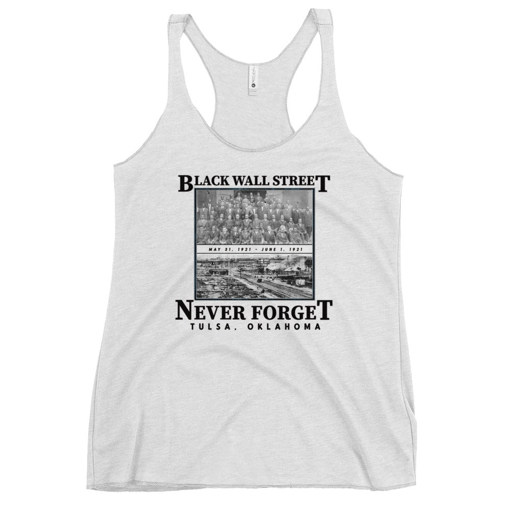 Black Wall Street African American History Tulsa Oklahoma Massacre Women's Racerback Tank Top