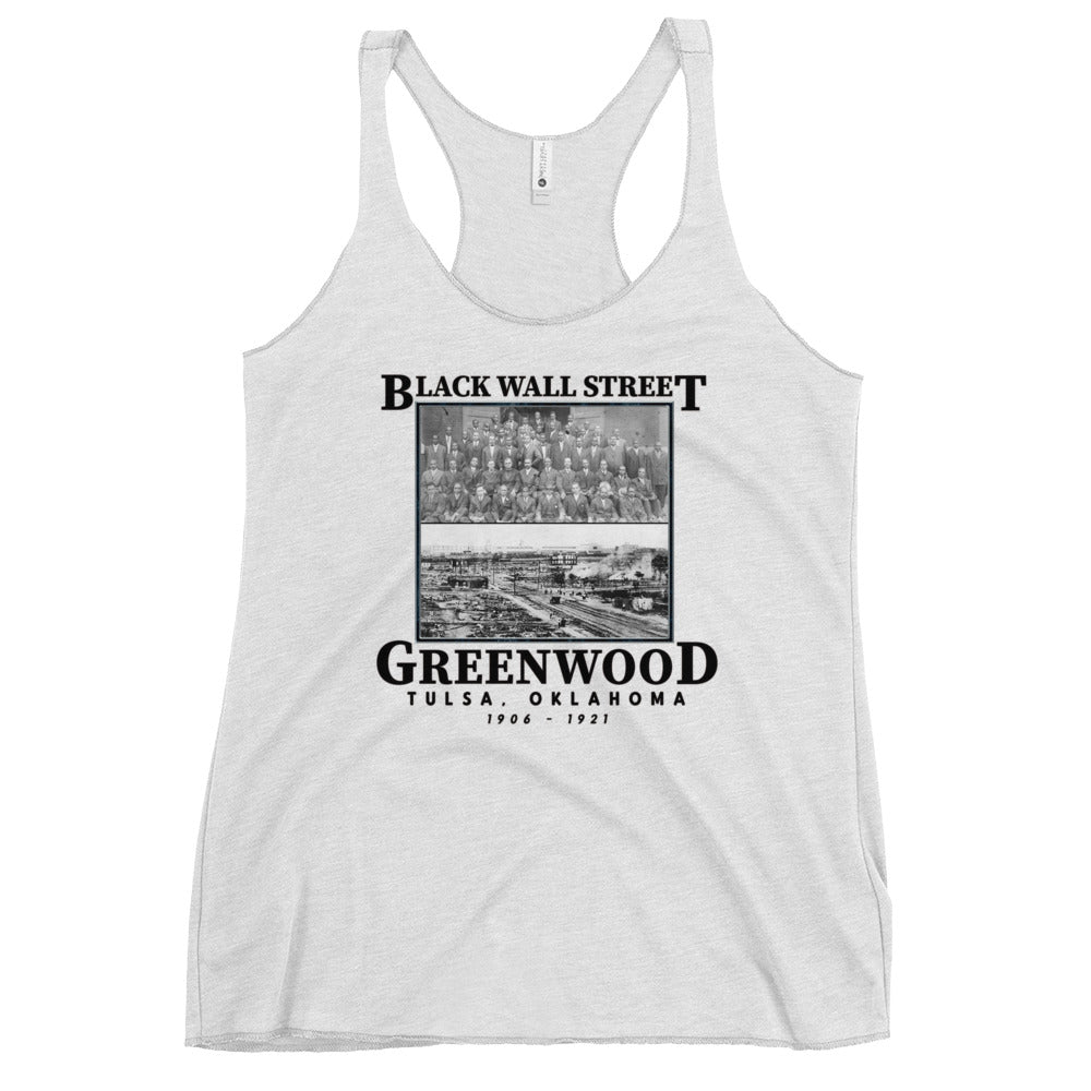 Black Wall Street Tulsa Oklahoma Massacre African American History Women's Racerback Tank Top