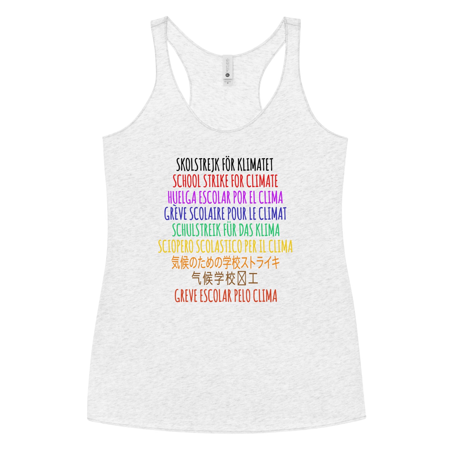 School Strike For Climate Awareness Global Movement Protest Women's Racerback Tank Top