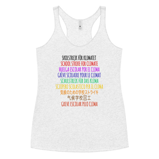 School Strike For Climate Awareness Global Movement Protest Women's Racerback Tank Top