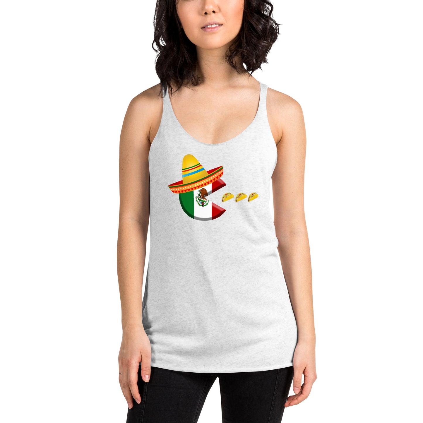 Funny Cinco De Mayo Taco Fan Women's Racerback Tank Top