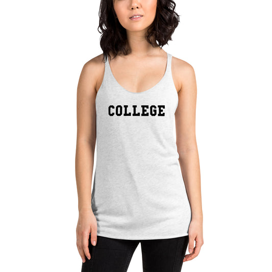 College Text House Animal Movie Funny Women's Racerback Tank Top