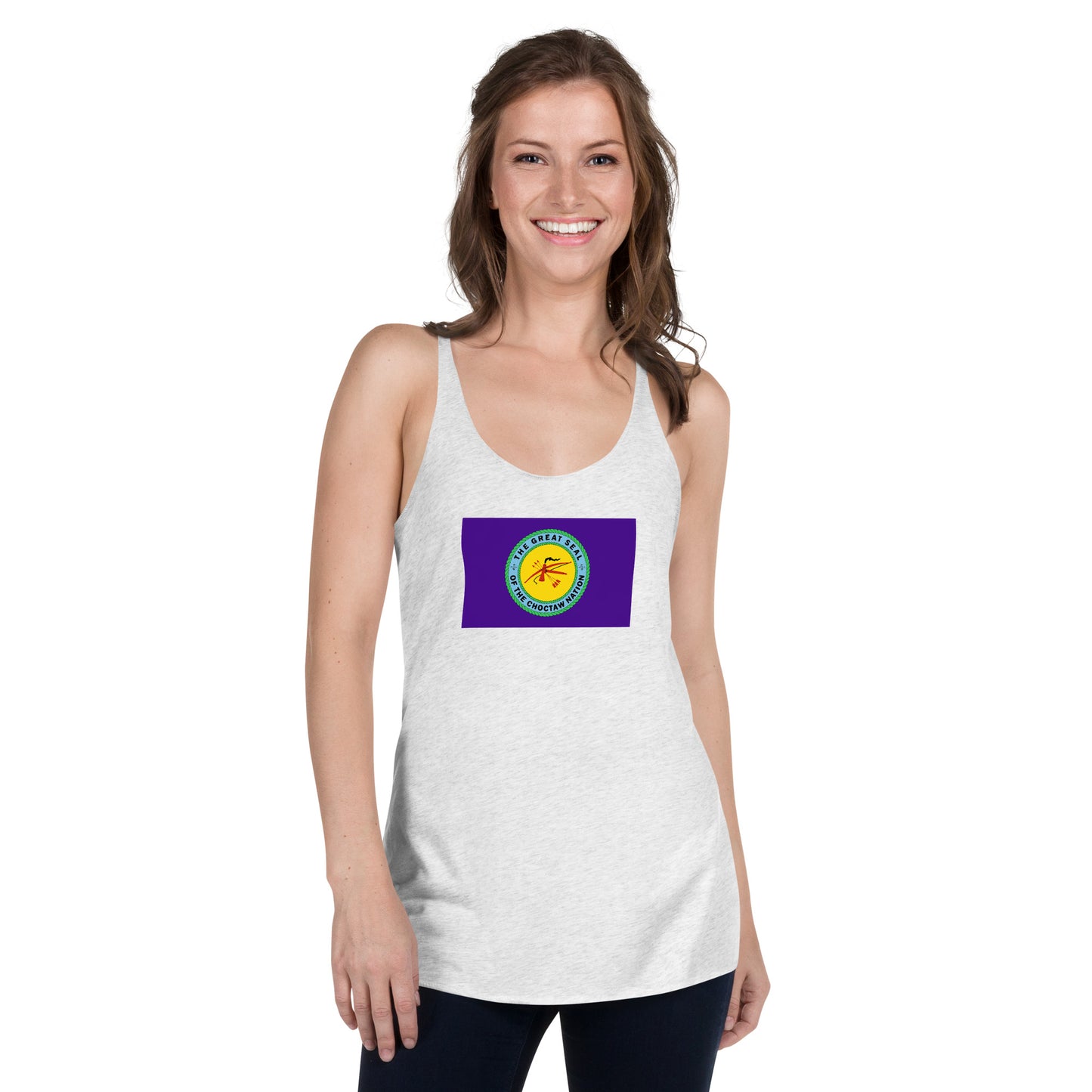 Choctaw Indian Native American Pride Ancestry Tribe Flag Women's Racerback Tank Top