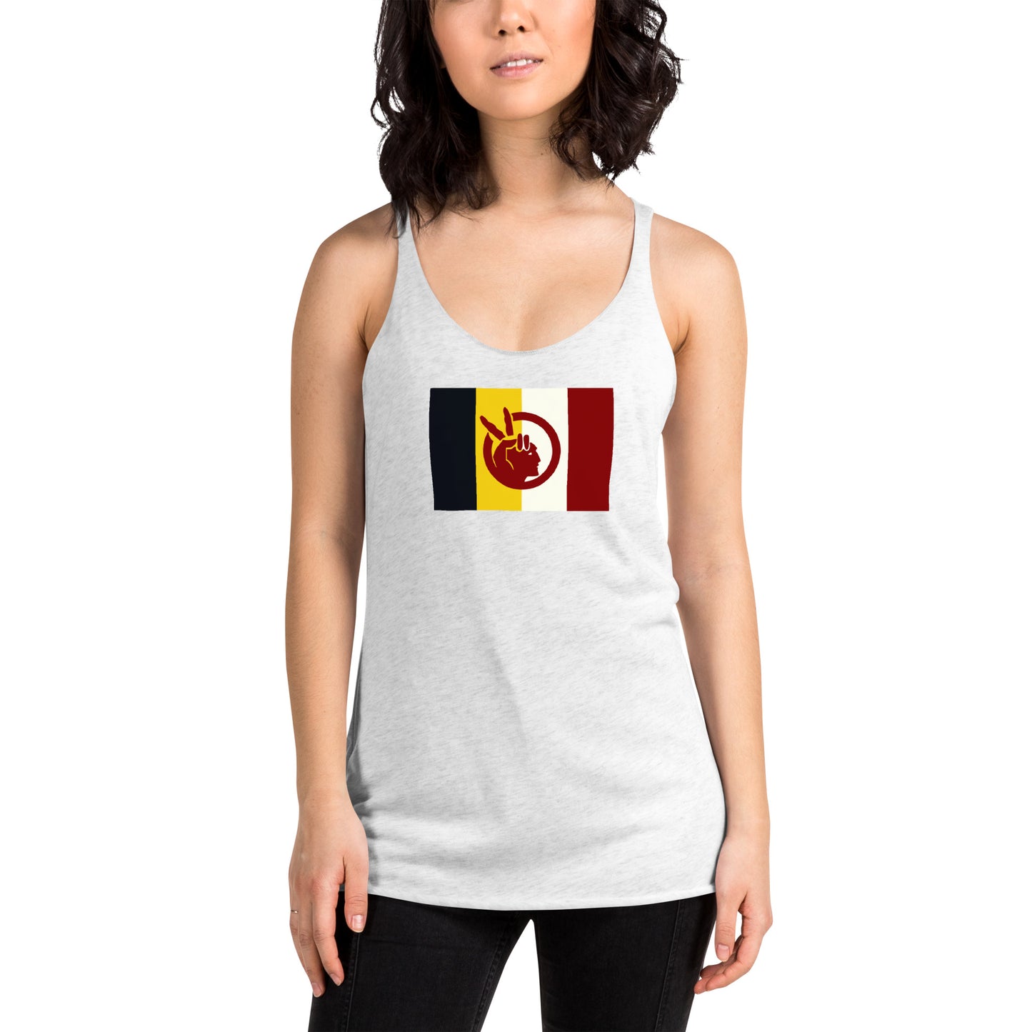 American Indian Movement Pride Flag Ancestry Native Tribe Women's Racerback Tank Top