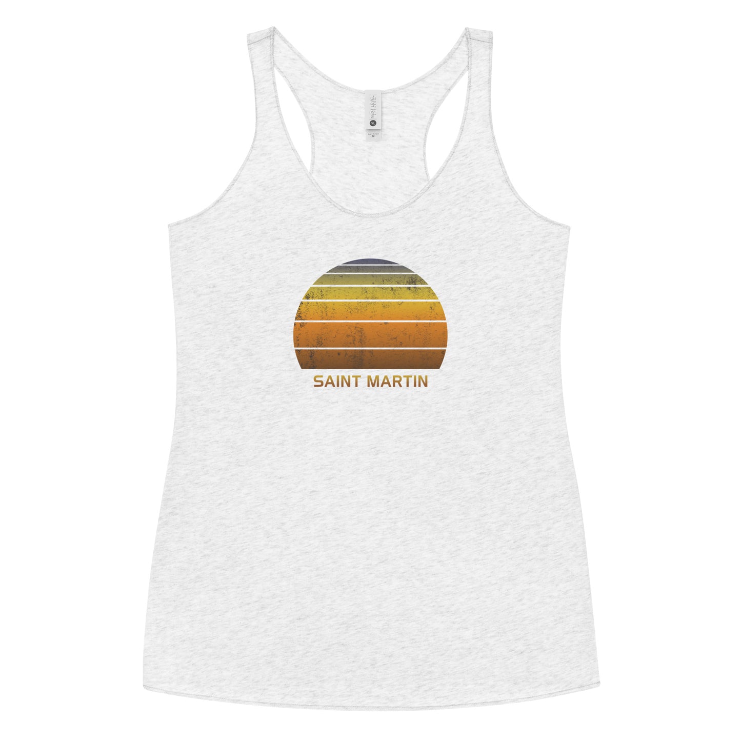 Retro Saint Martin Vacation Souvenir Women's Racerback Tank Top