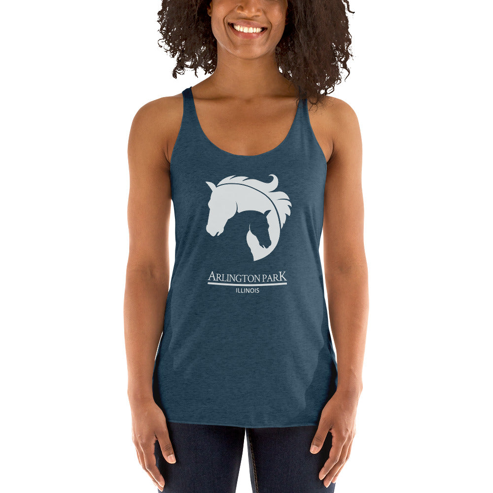 Cool Arlington Park Horse Racing Track Derby Fans Women's Racerback Tank Top