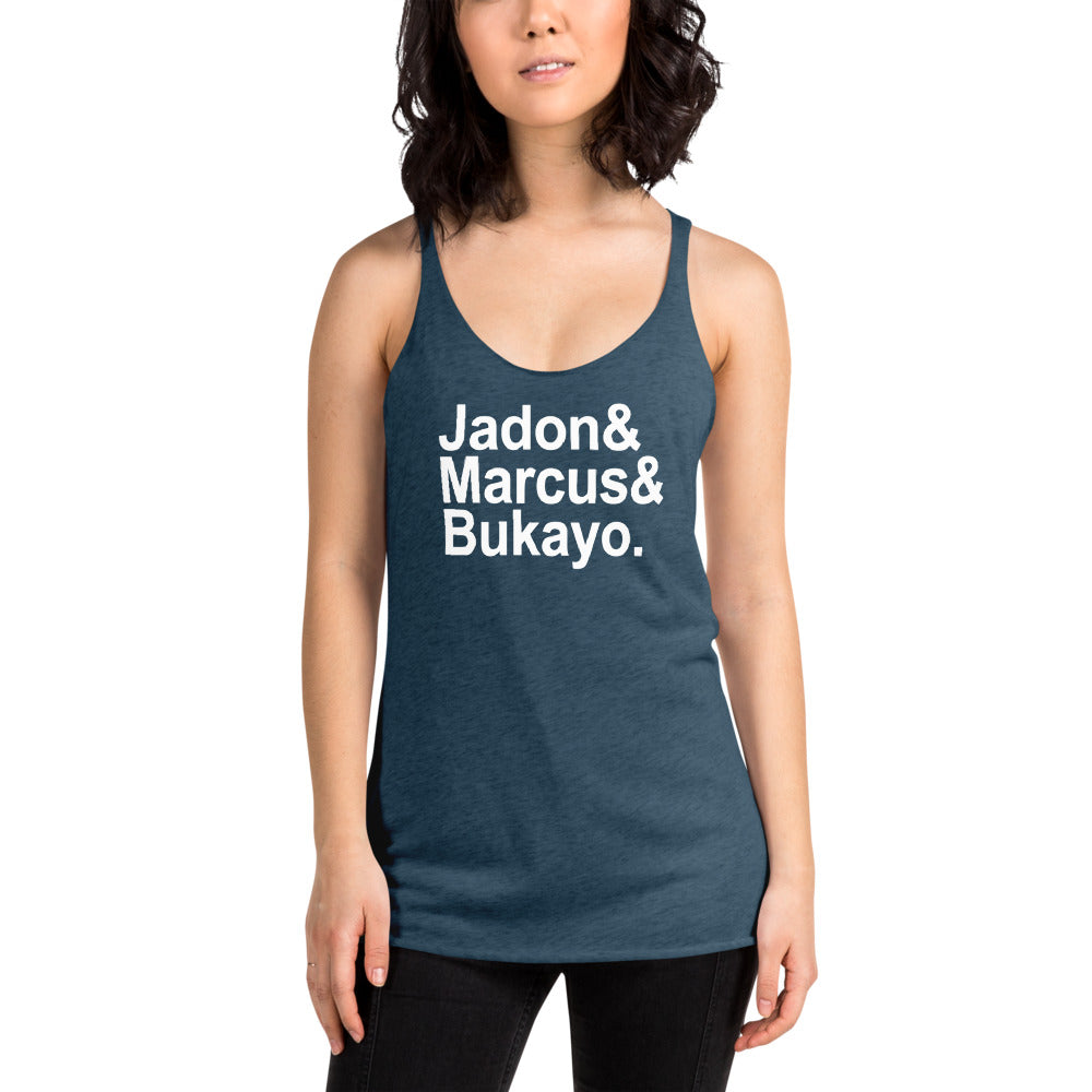 Jaydon Marcus Bukayo Slogan Soccer Football Fan Women's Racerback Tank Top