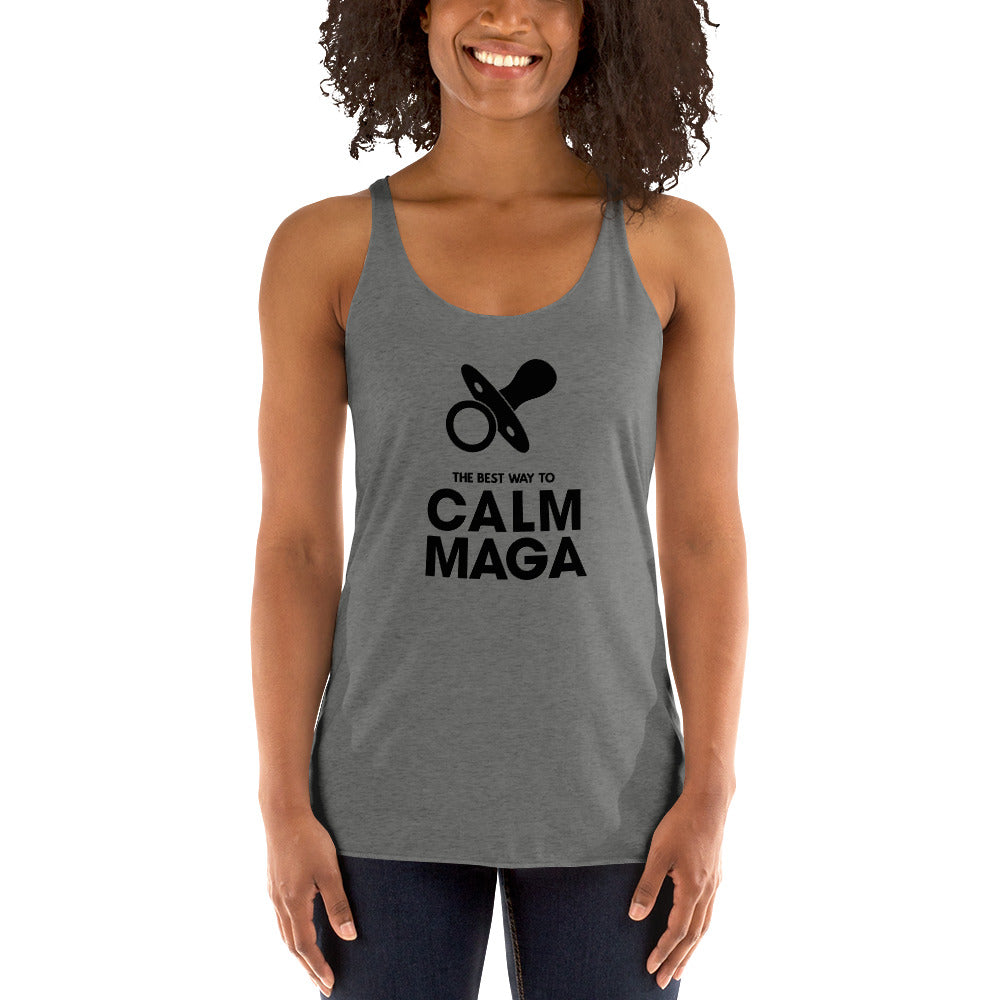 Anti MAGA Pro Democrats Funny Political Anti Trump Women's Racerback Tank Top