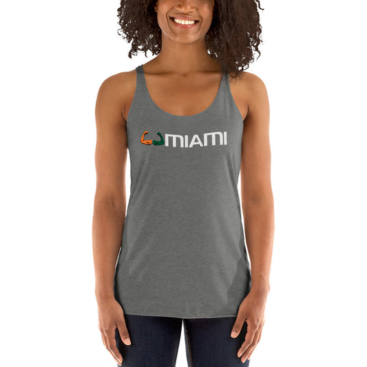 Miami 305 Area Code Native College Football Fan Women's Racerback Tank Top