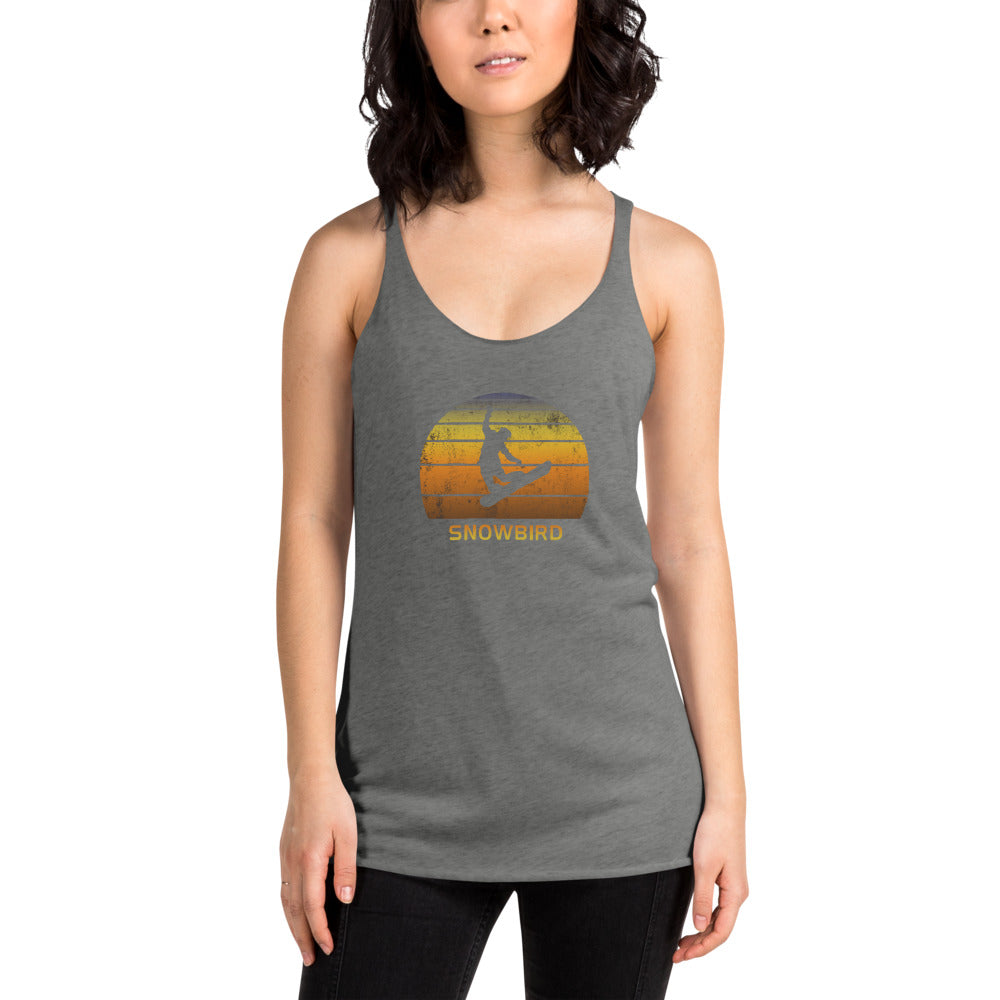 Retro Snowbird Utah Snowboarding Fan Women's Racerback Tank Top