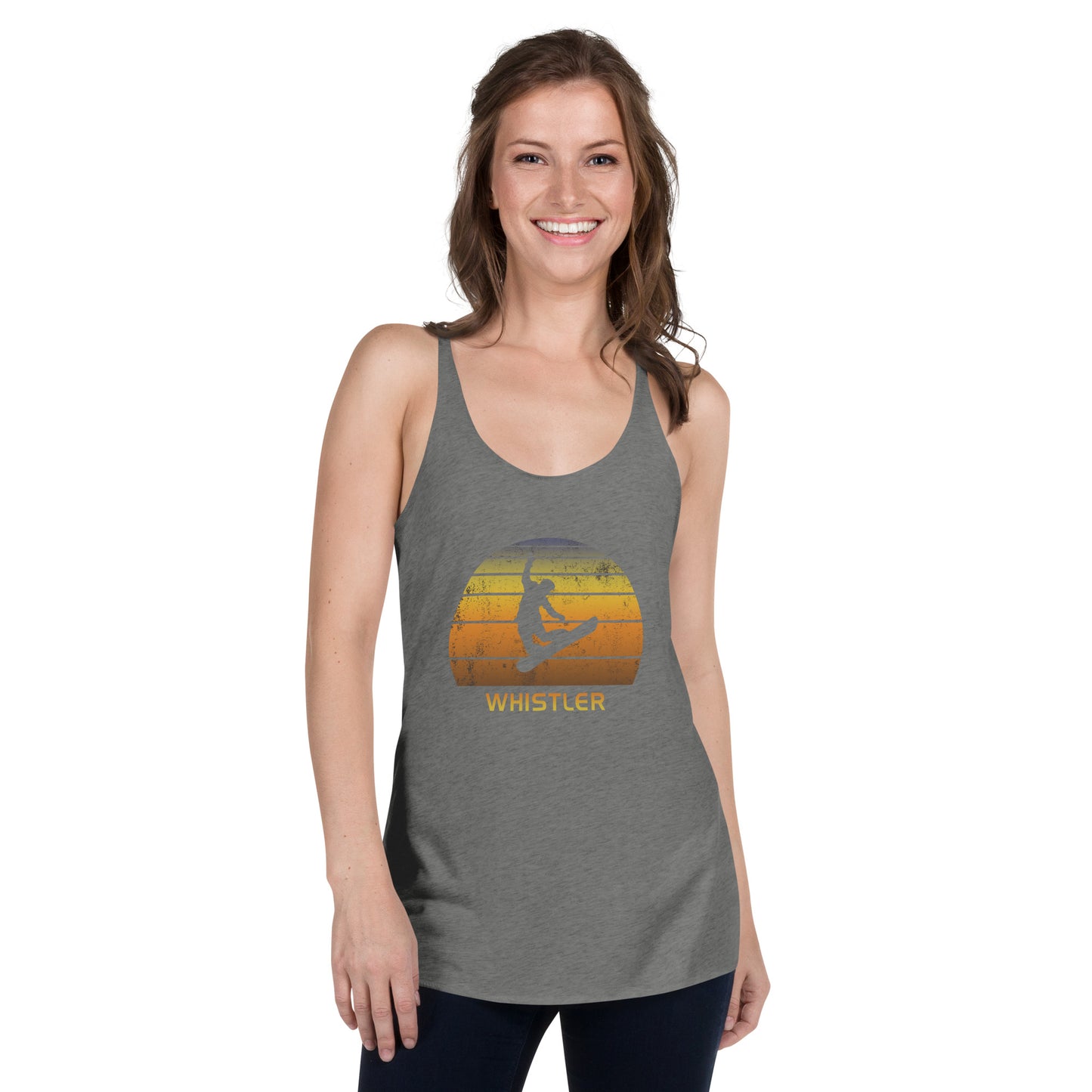 Retro Vail Colorado Snowboarding Fan Women's Racerback Tank Top