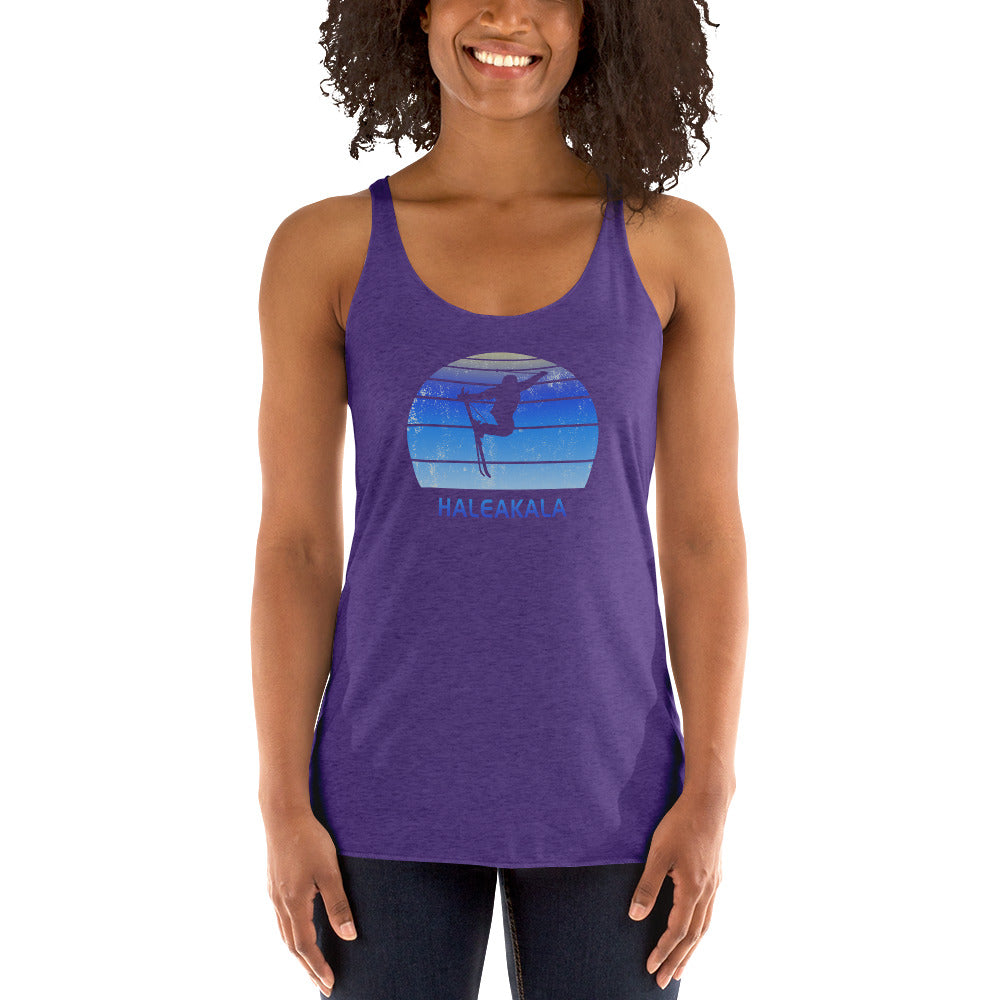 Funny Ski Haleakala Maui Hawaii Skier Skiing Joke Women's Racerback Tank Top