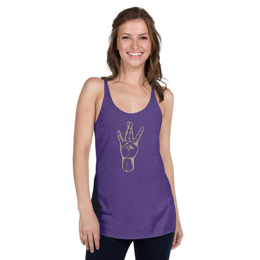 Washington W Hand Sign College Football Fan Women's Racerback Tank Top