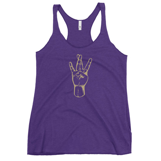 Washington W Hand Sign College Football Fan Women's Racerback Tank Top