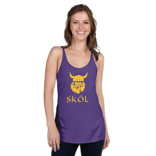 Skol Viking Chant Slogan Minnesota Fan Football Women's Racerback Tank Top