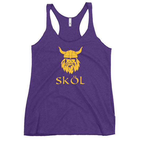Skol Viking Chant Slogan Minnesota Fan Football Women's Racerback Tank Top