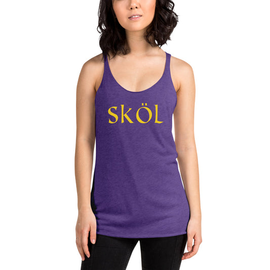 Skol Viking Chant Slogan Minnesota Fan Football Women's Racerback Tank Top